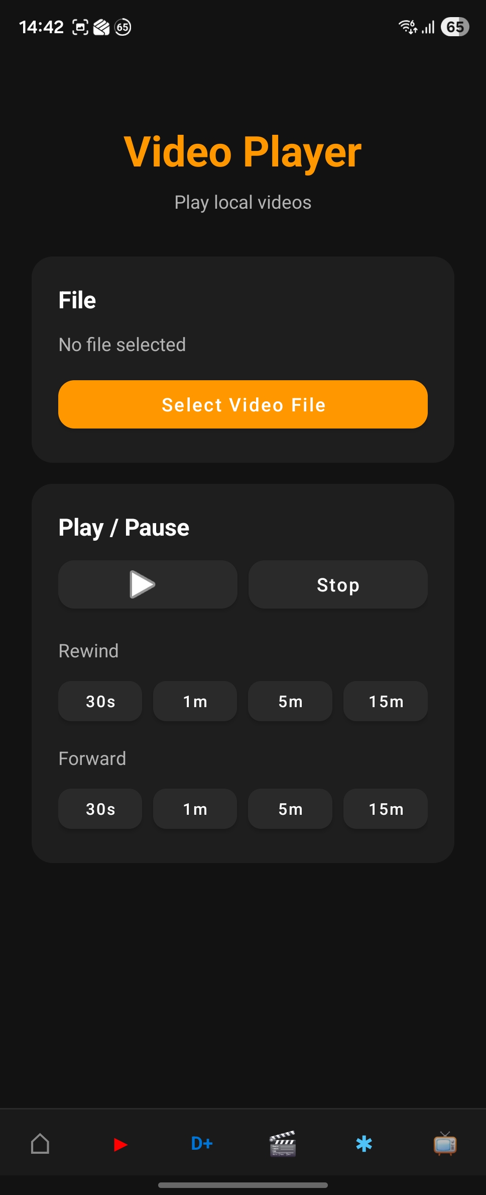 Video Player screen